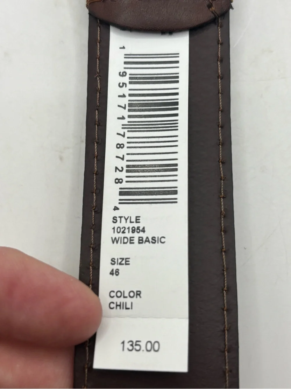 New Allen Edmonds Belt Genuine Leather Brown Size 46 USA Italian Calfskin